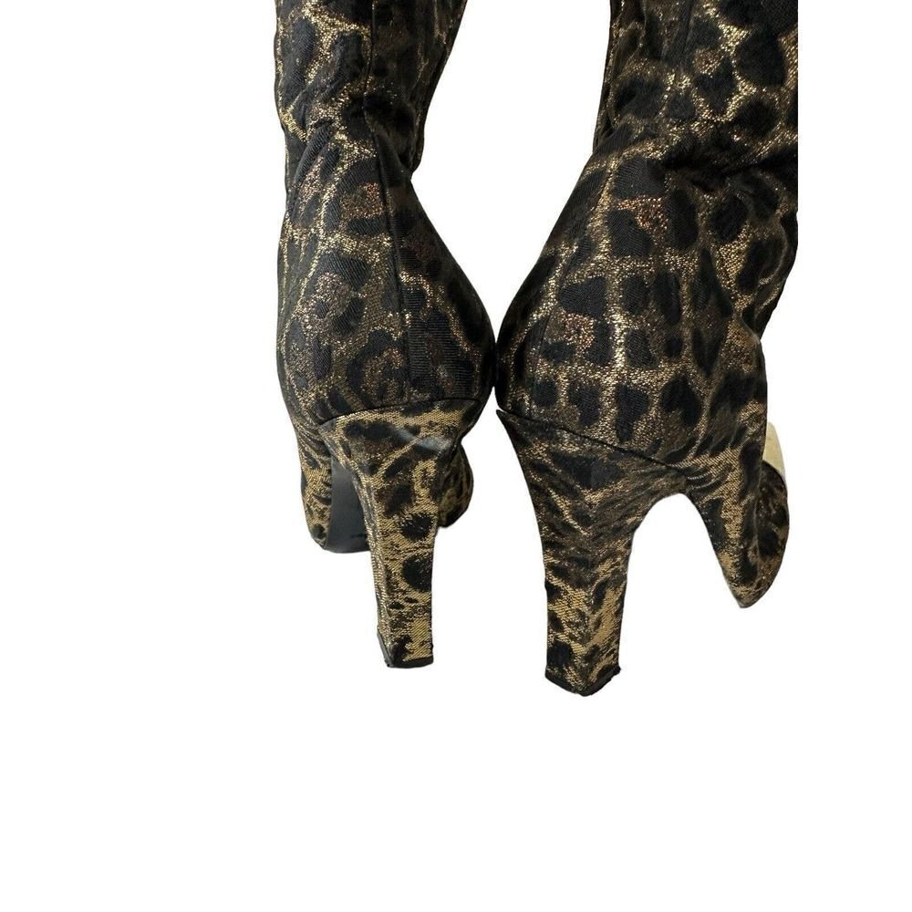 Saint Laurent Gold and Black Over the Knee Boots - Picture 9 of 14